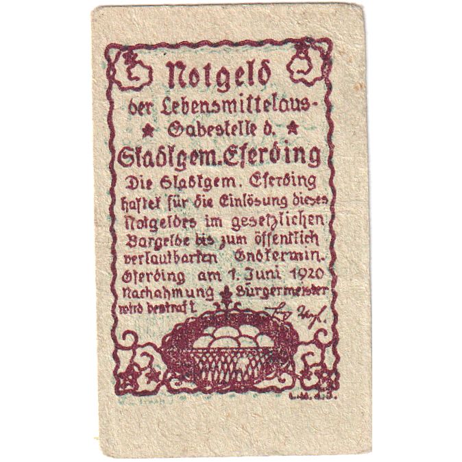 Autriche, Eferding O.Ö. Stadtgemeinde, 15 Heller, 1920-06-01, SPL