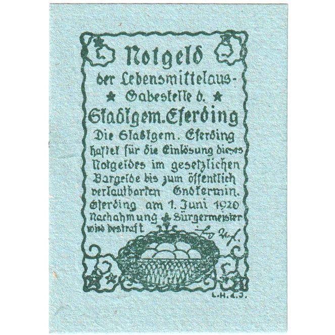 Autriche, Eferding O.Ö. Stadtgemeinde, 15 Heller, 1920-06-01, SPL