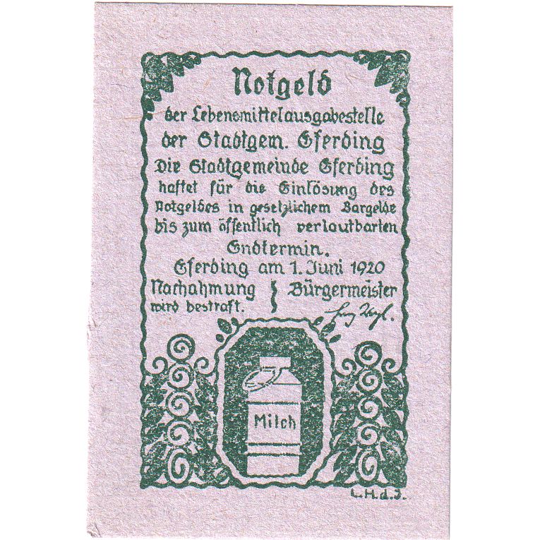 Autriche, Eferding O.Ö. Stadtgemeinde, 30 Heller, 1920-06-01, SPL
