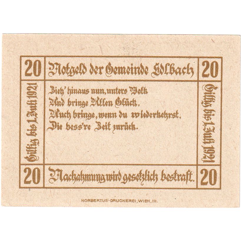 Austria, edlbach, 20 Heller, 1921-07-01, UNC(63)