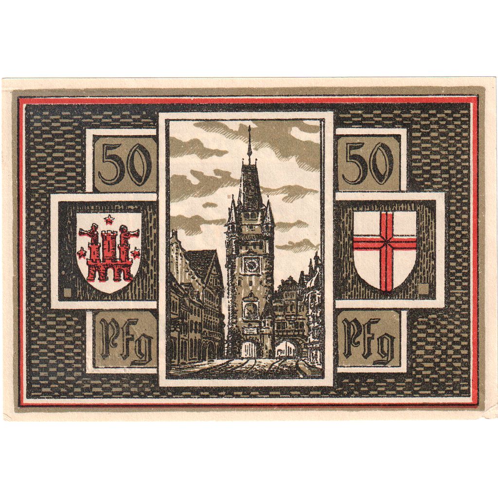Alemania, Freiburg i. Br. Stadt, 50 Pfennig, UNC