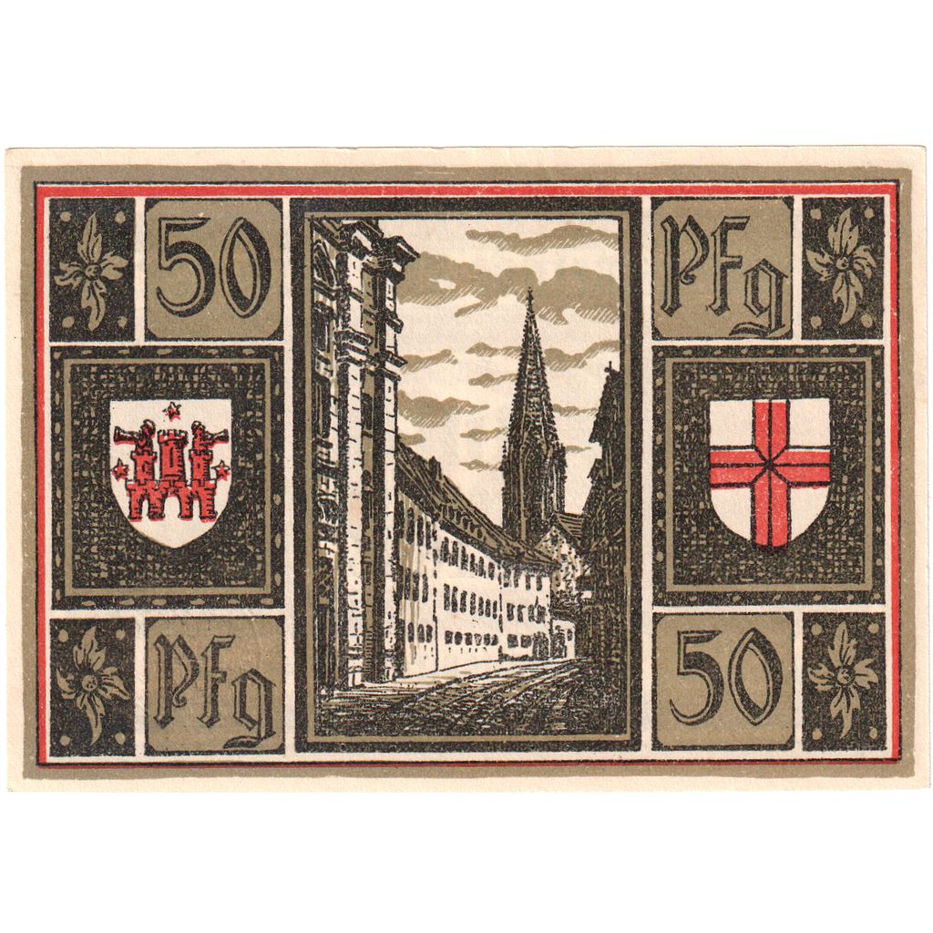 Alemania, Freiburg i. Br. Stadt, 50 Pfennig, UNC