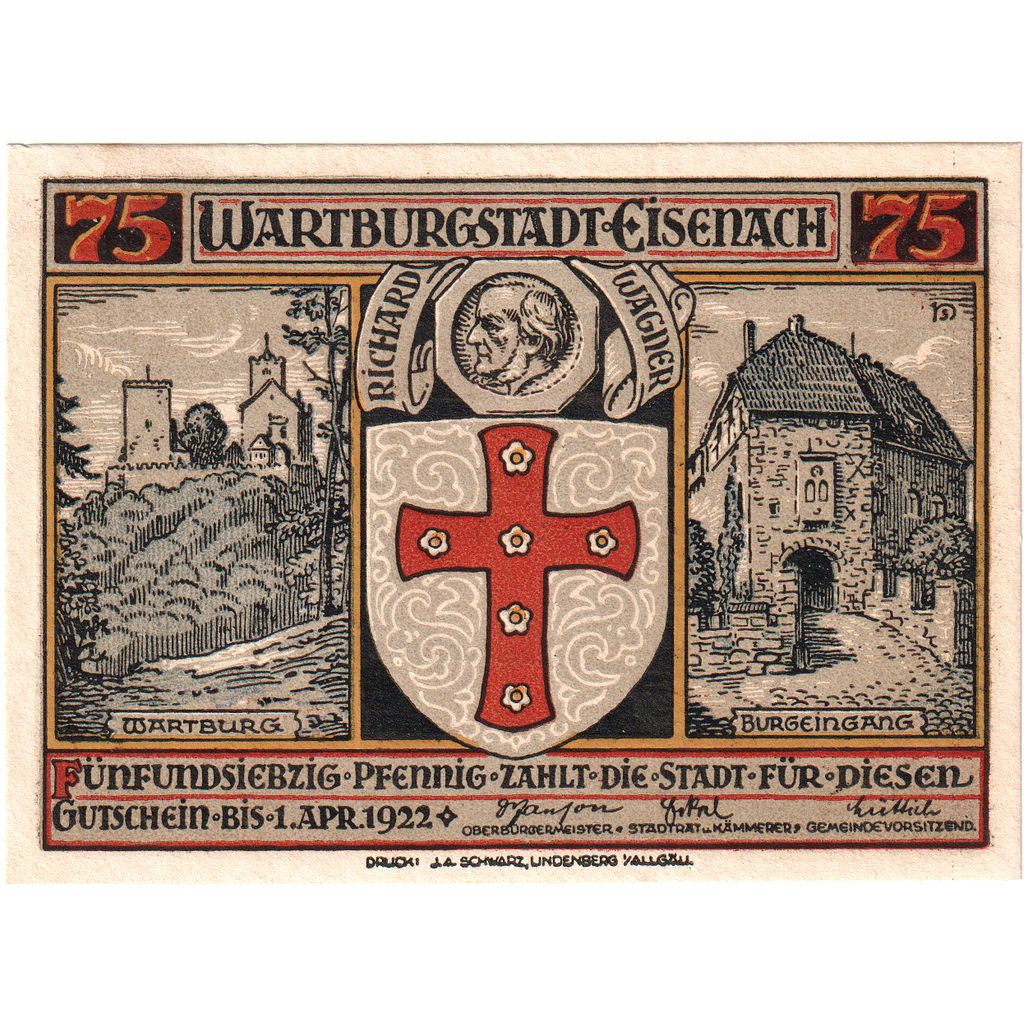 Alemania, Eisenach, 75 Pfennig, 1920-04-01, SC