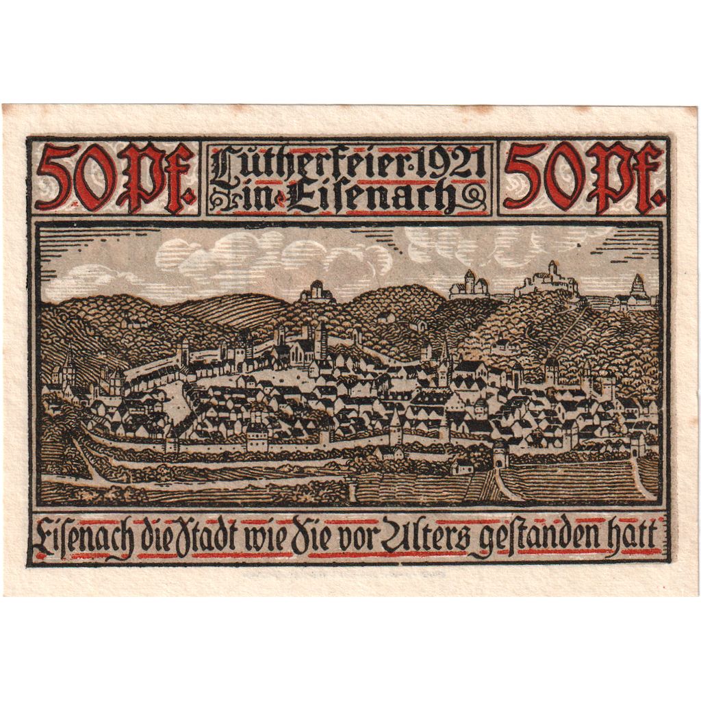 Niemcy, Eisenach, 50 Pfennig, 1921-05-31, UNC(63)