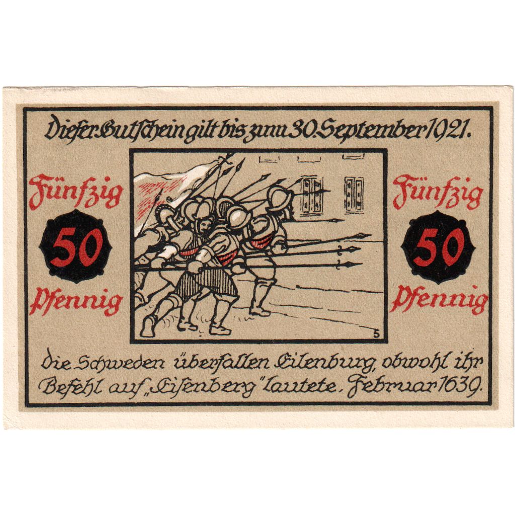 Alemania, Eilenburg Stadt, 50 Pfennig, 1921-09-30, SC