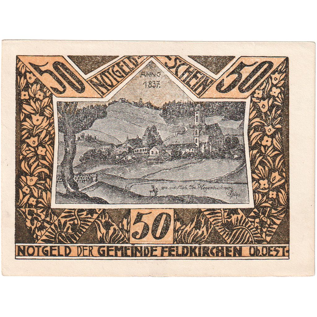 Austria, Feldkirchen, 50 Heller, 1921-03-15, UNC(63)