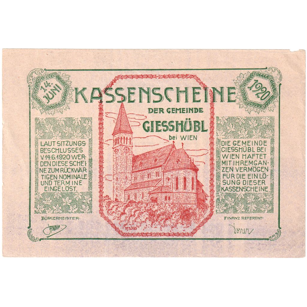 Oostenrijk, Giesshübl, 95 Heller, 1921-12-31, SPL