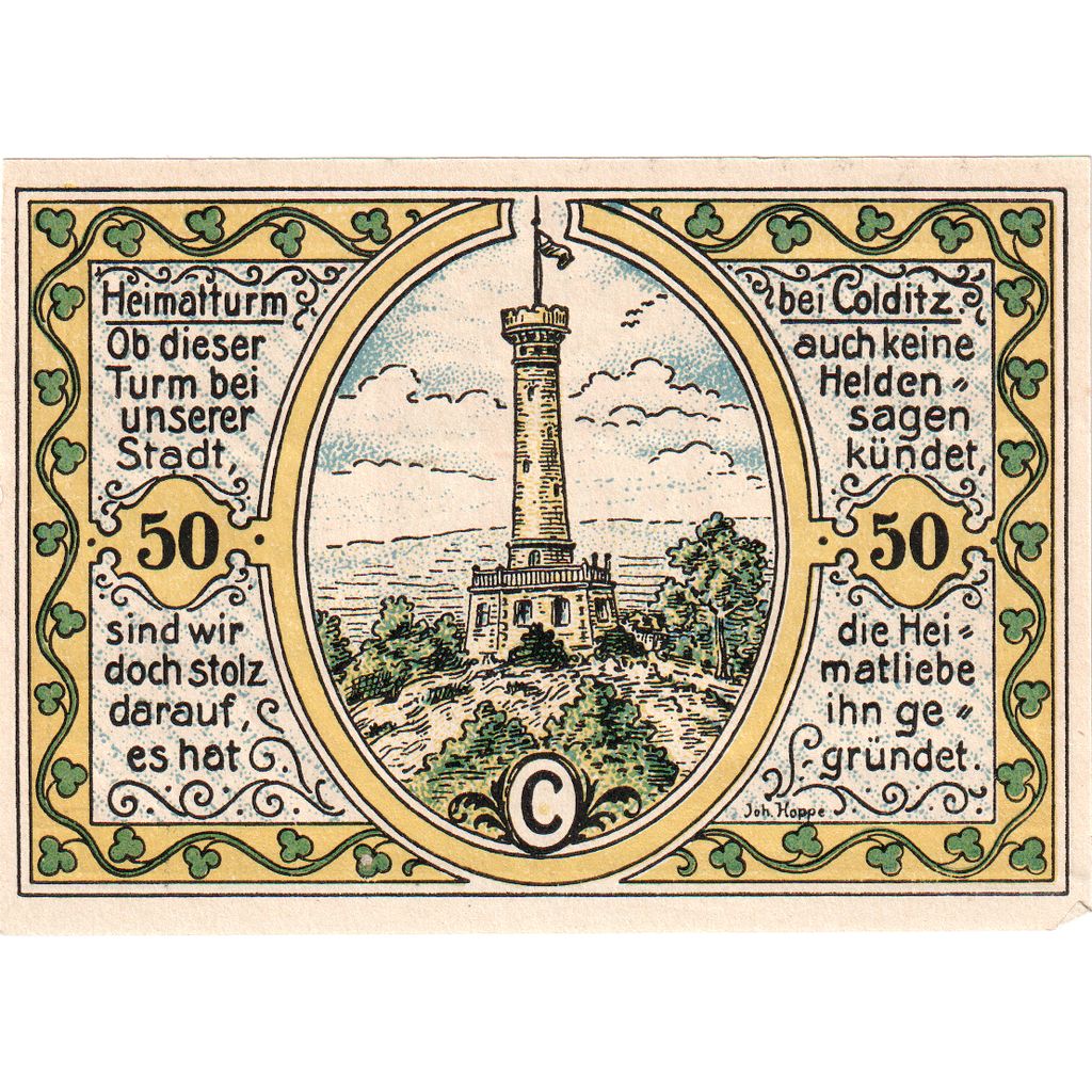 Alemania, Colditz Stadt, 50 Pfennig, 1921-09-01, SC