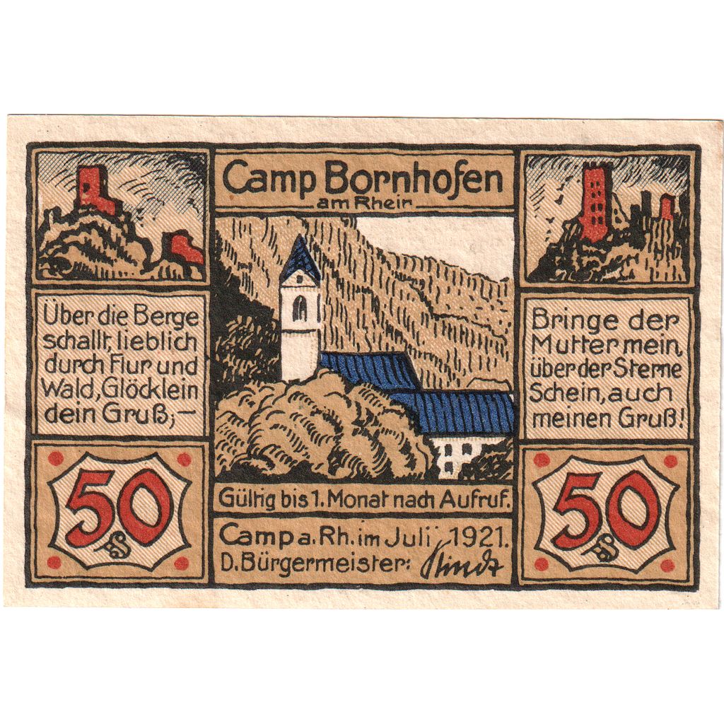 Alemania, Camp Bornhofen Gemeinde, 50 Pfennig, SC
