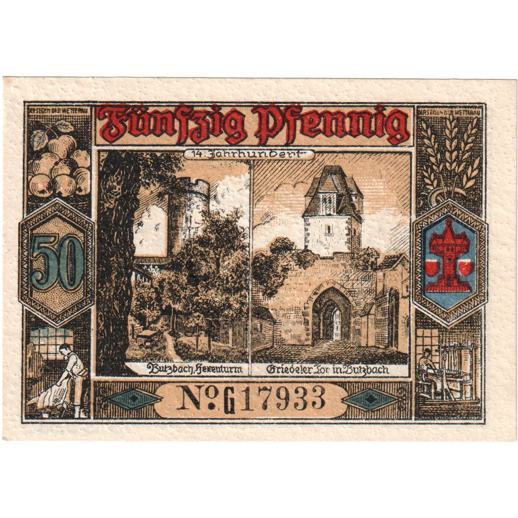 Germania, Butzbach, 50 Pfennig, 1921-05-06, A28390, SPL