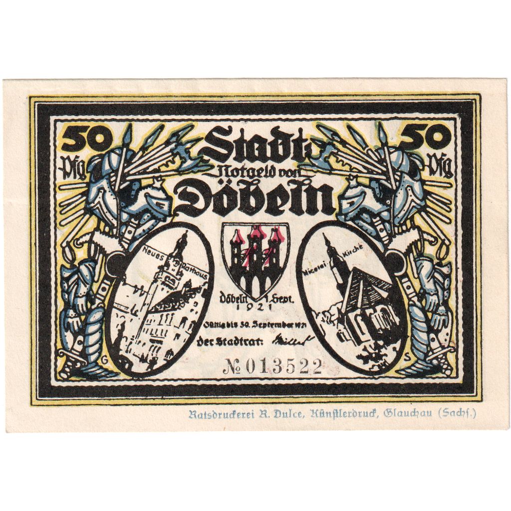 Deutschland, Dobeln, 50 Pfennig, 1921-09-01, 522713, UNZ-