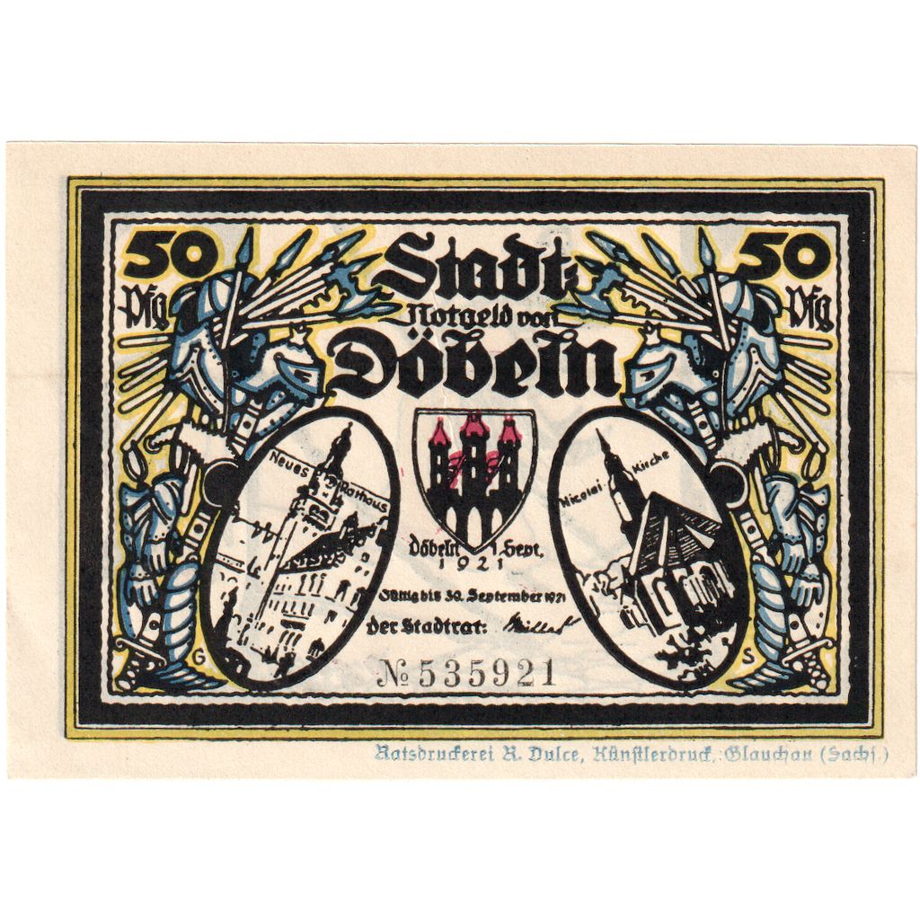 Deutschland, Dobeln, 50 Pfennig, 1921-09-01, 522713, UNZ-