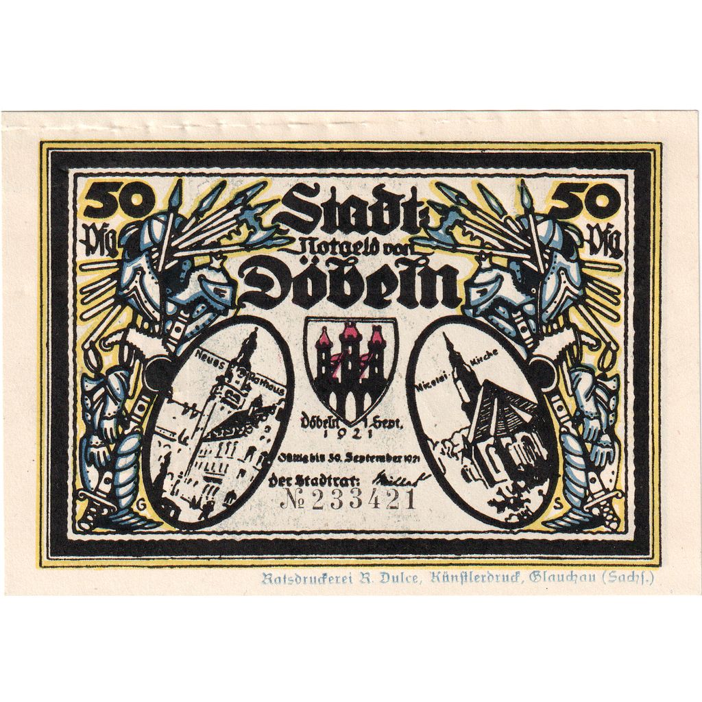 Deutschland, Dobeln, 50 Pfennig, 1921-09-01, 522713, UNZ-