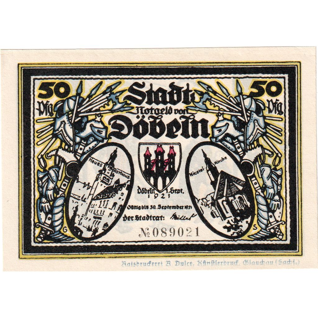 Deutschland, Dobeln, 50 Pfennig, 1921-09-01, 522713, UNZ-