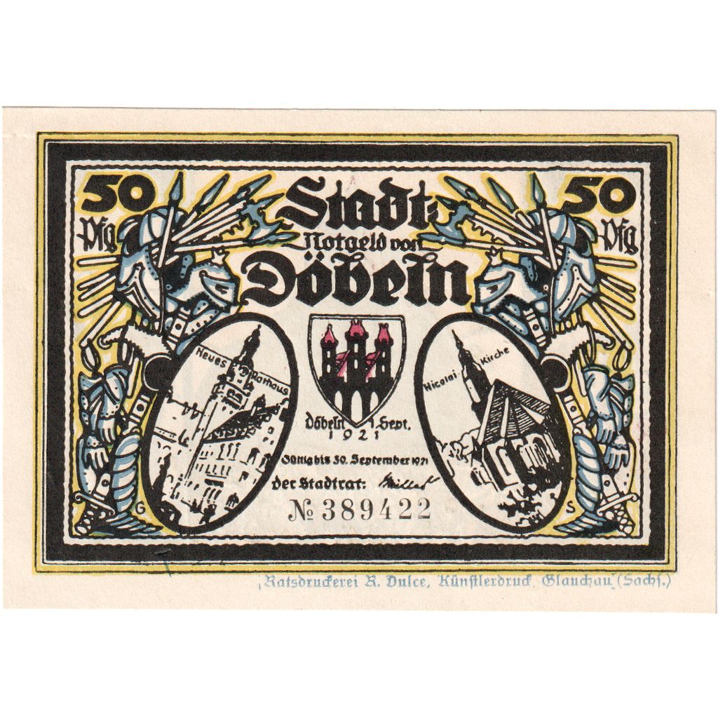 Deutschland, Dobeln, 50 Pfennig, 1921-09-01, 522713, UNZ-