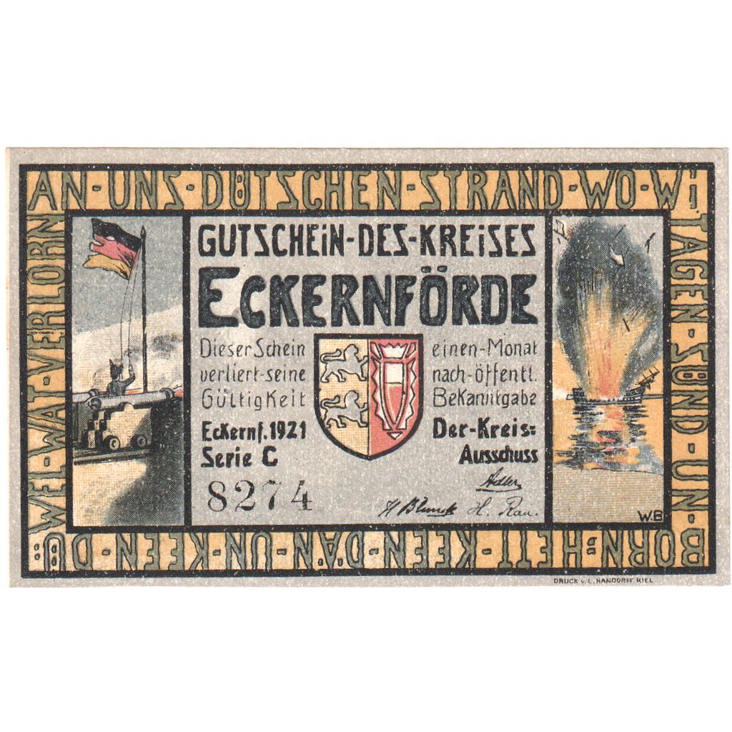 Alemania, Eckernförde, 50 Pfennig, SC