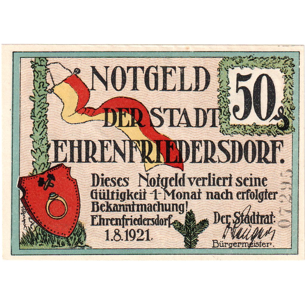 Alemania, Ehrenfriedersdorf, 50 Pfennig, SC
