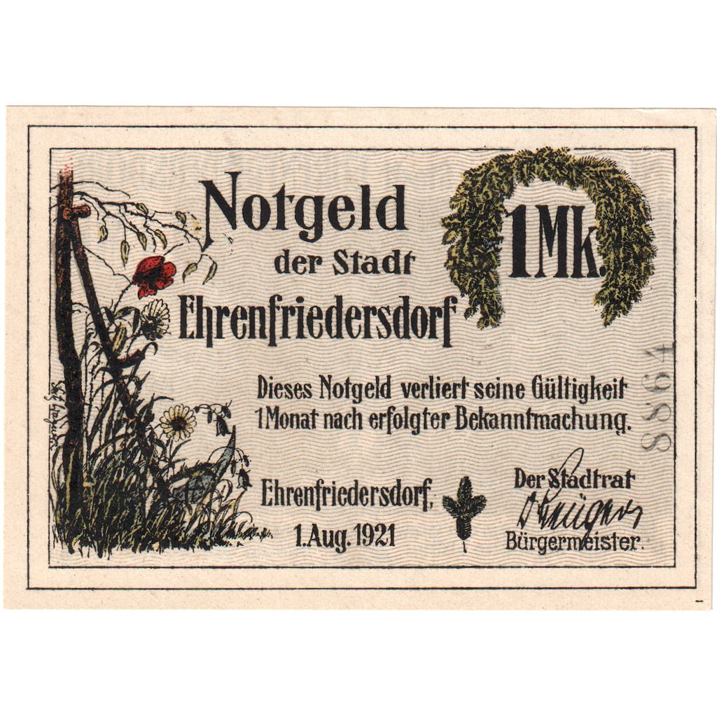 Alemania, Ehrenfriedersdorf, 1 Mark, SC