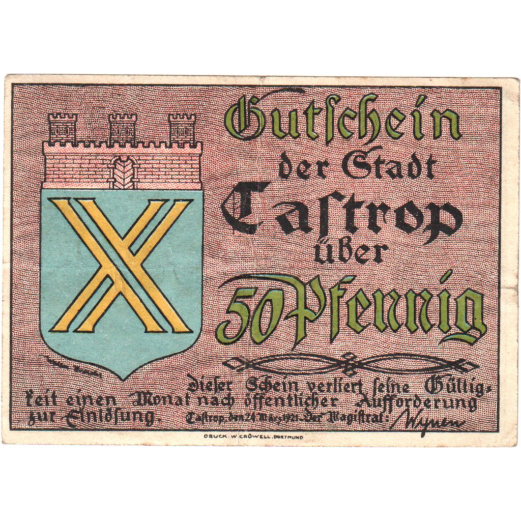 Alemania, Castrop, 50 Pfennig, SC