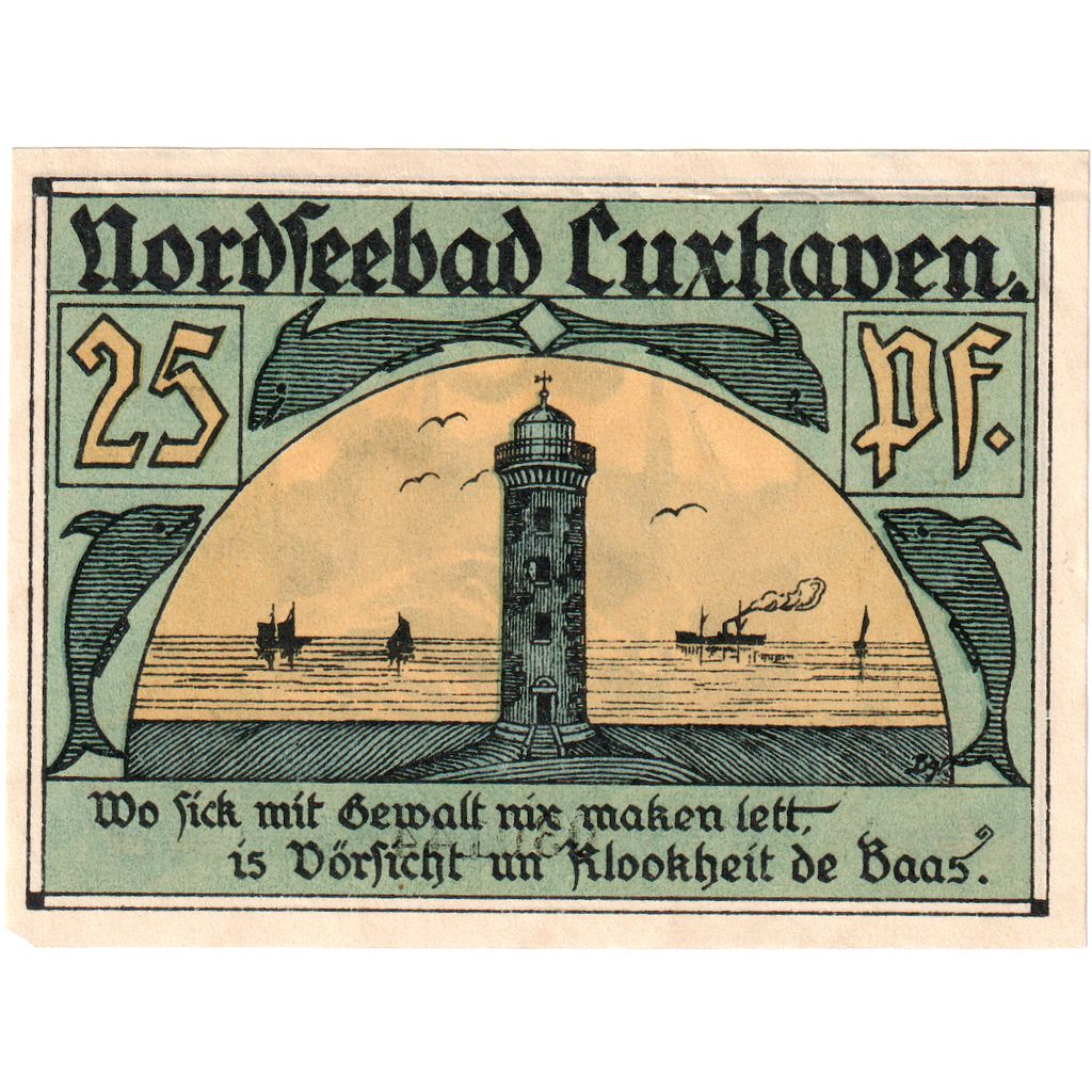 Allemagne, Cuxhaven Stadt, 25 Pfennig, SUP+