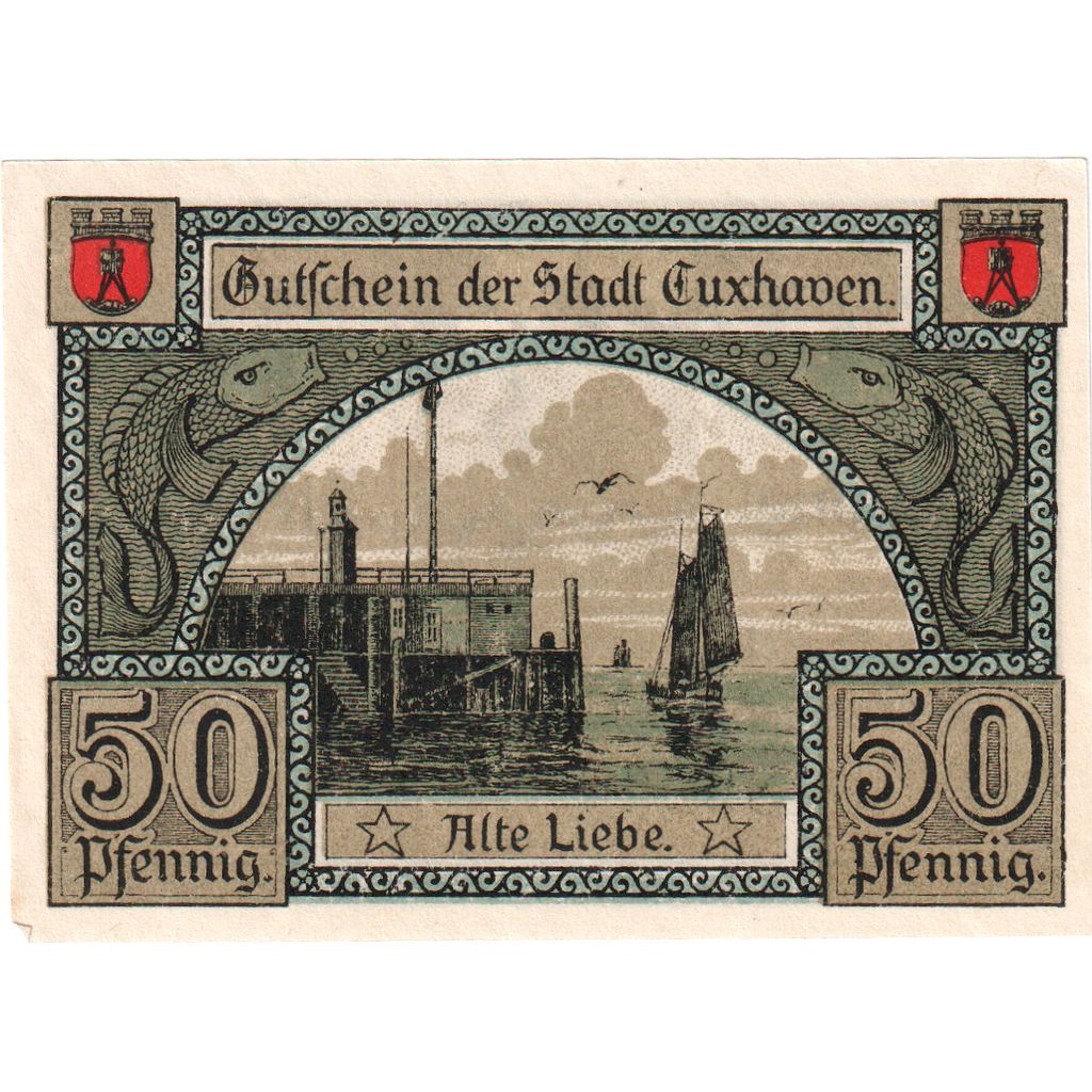 Alemania, Cuxhaven, 50 Pfennig, EBC+