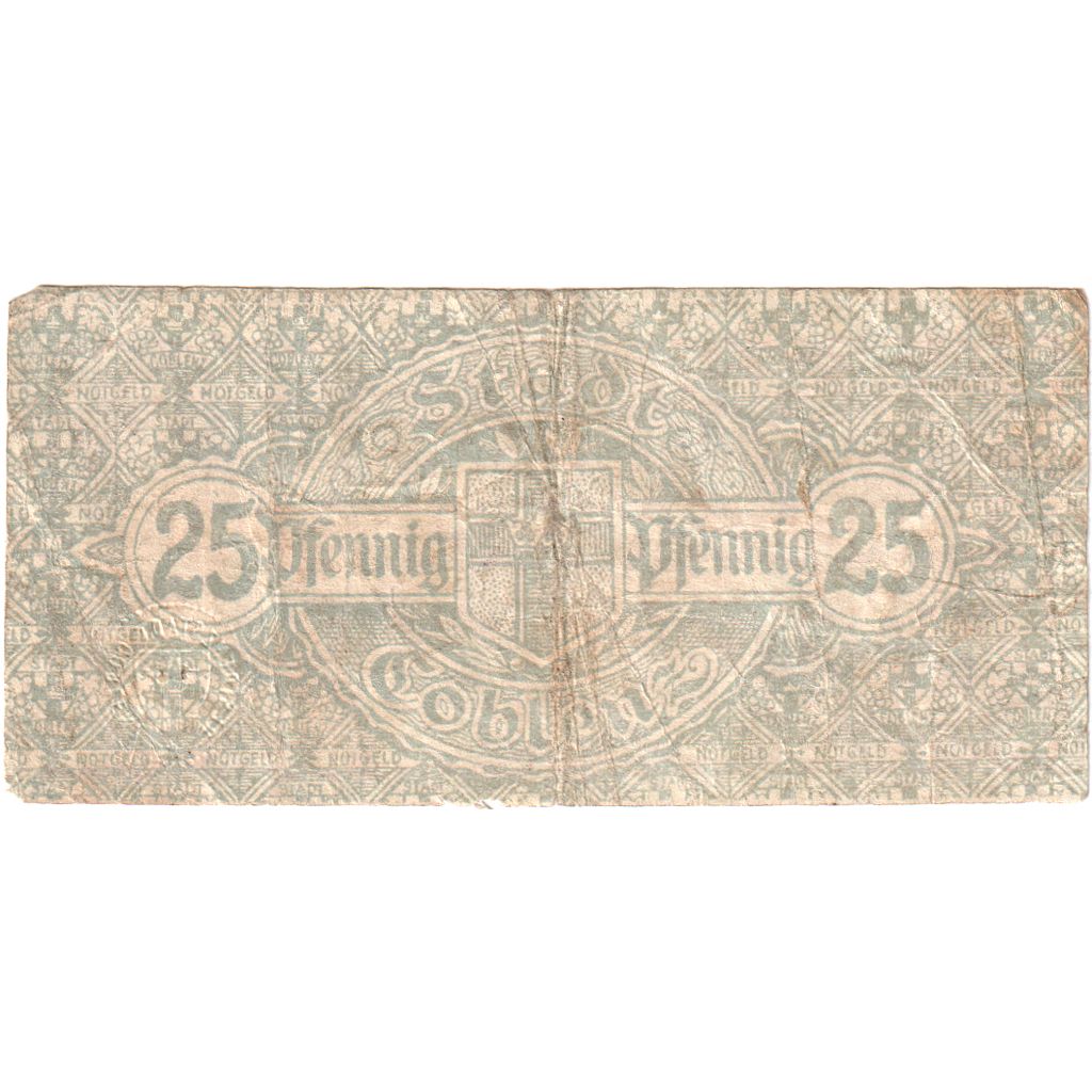 Allemagne, Coblenz Stadt, 25 Pfennig, SUP+