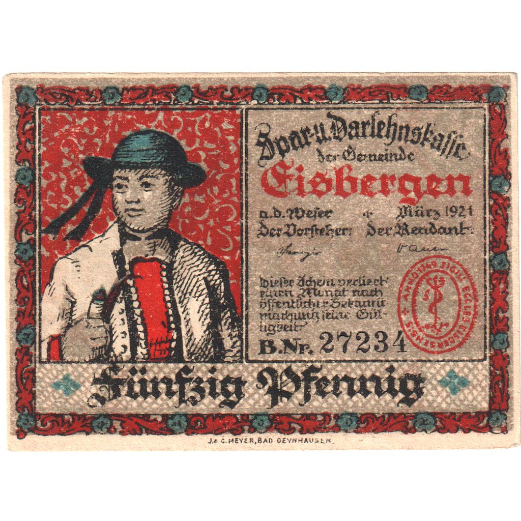 Alemania, Eisbergen, 50 Pfennig, EBC+