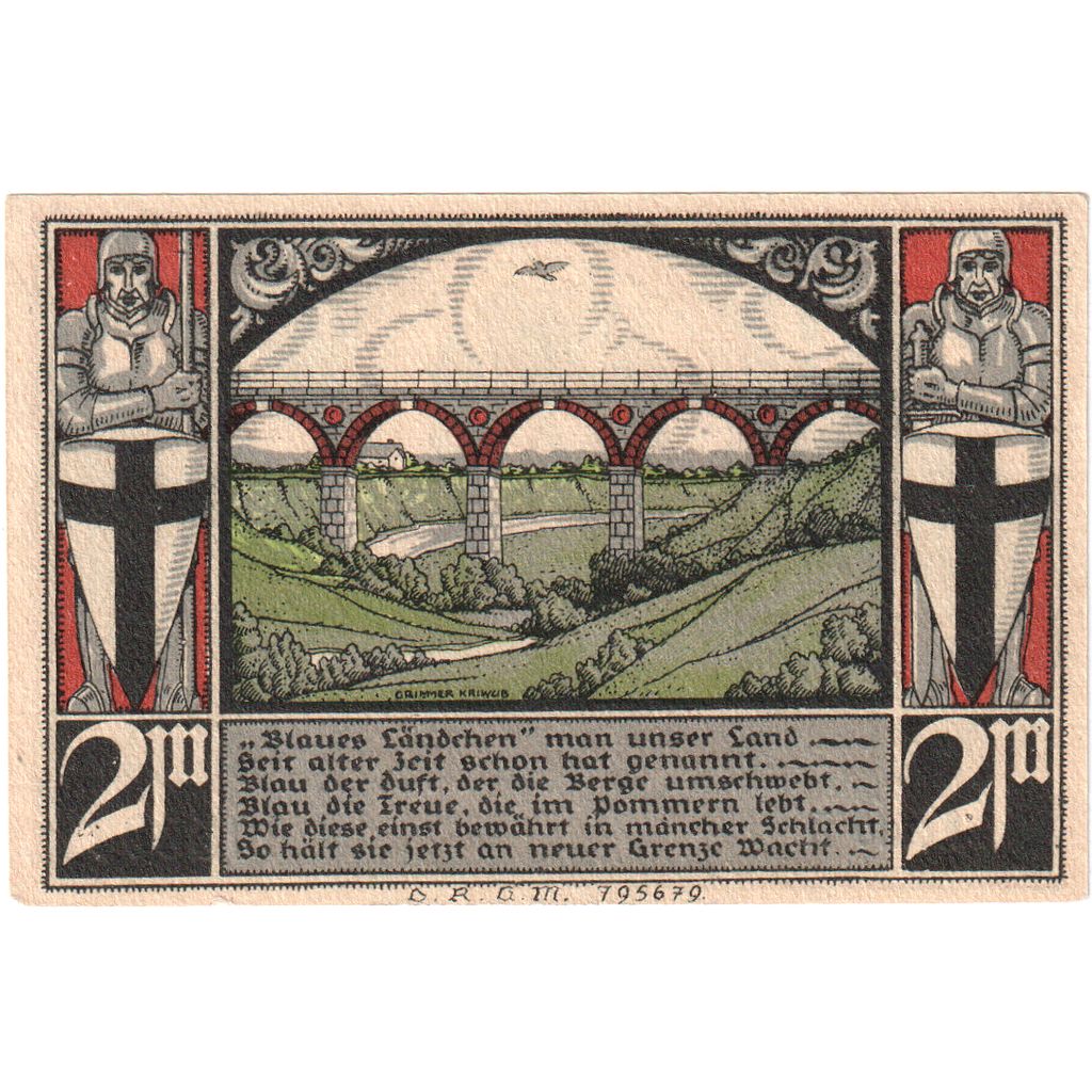 Alemania, Bütow, 2 Mark, EBC+