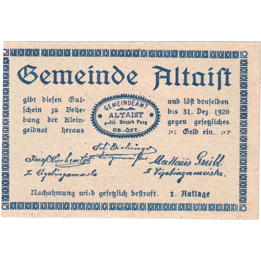 Austria, Altaist, 20 Heller, 1920-12-31, UNC(63)