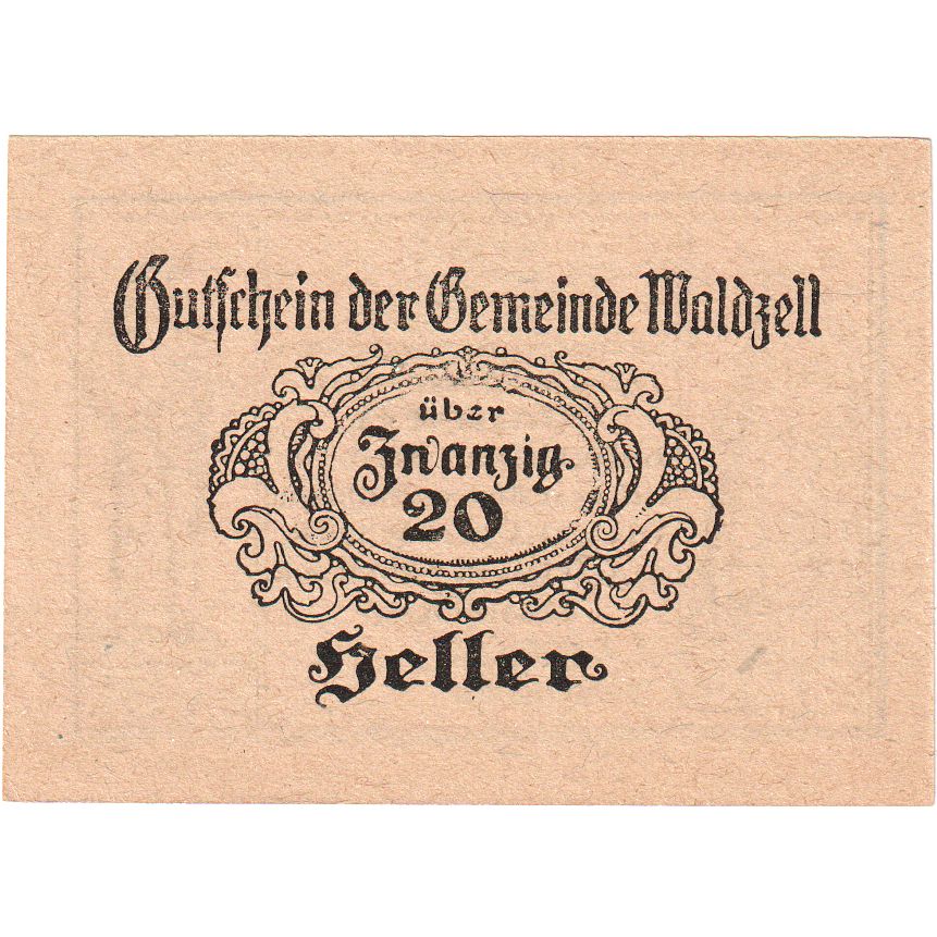 Österreich, Waldzell, 20 Heller, 1920-10-31, UNZ-