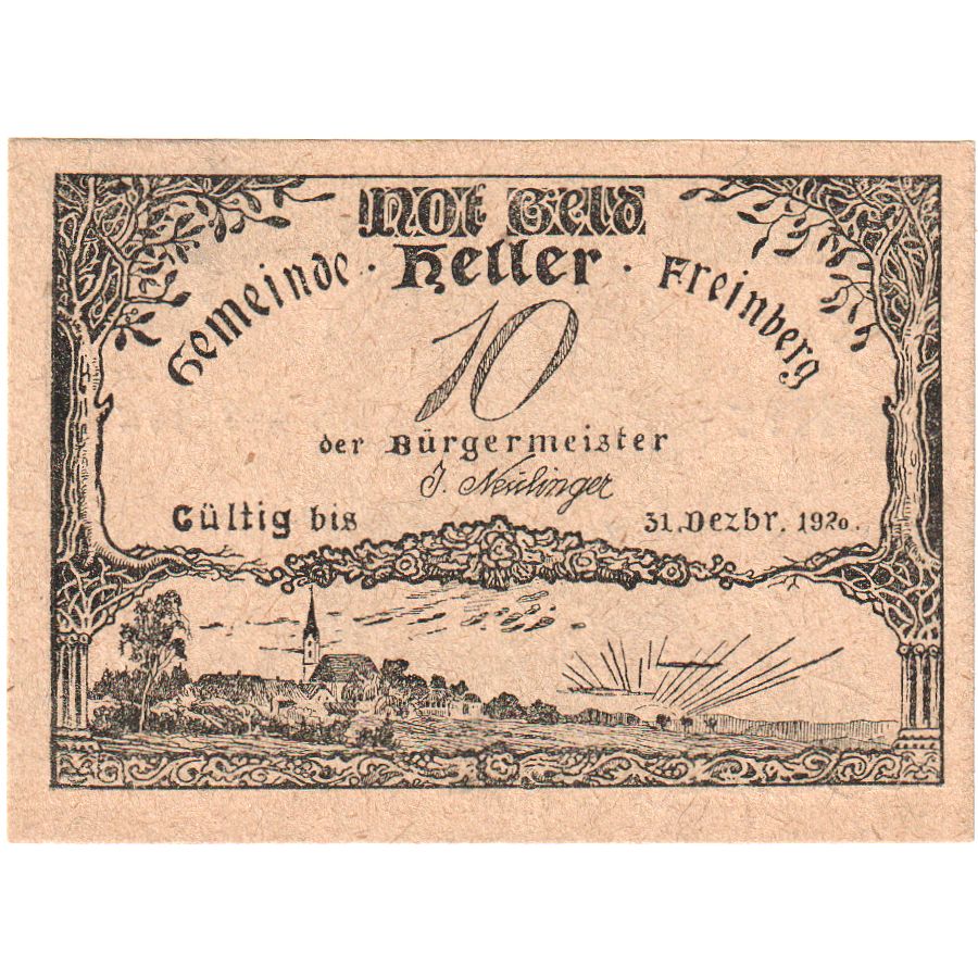 Áustria, Freinberg, 10 Heller, 1920-12-31, UNC(63)