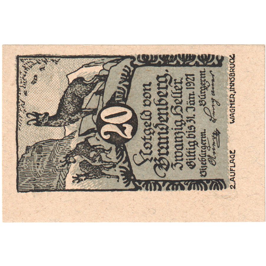 Oostenrijk, Brandenberg, 20 Heller, 1920-12-31, SPL