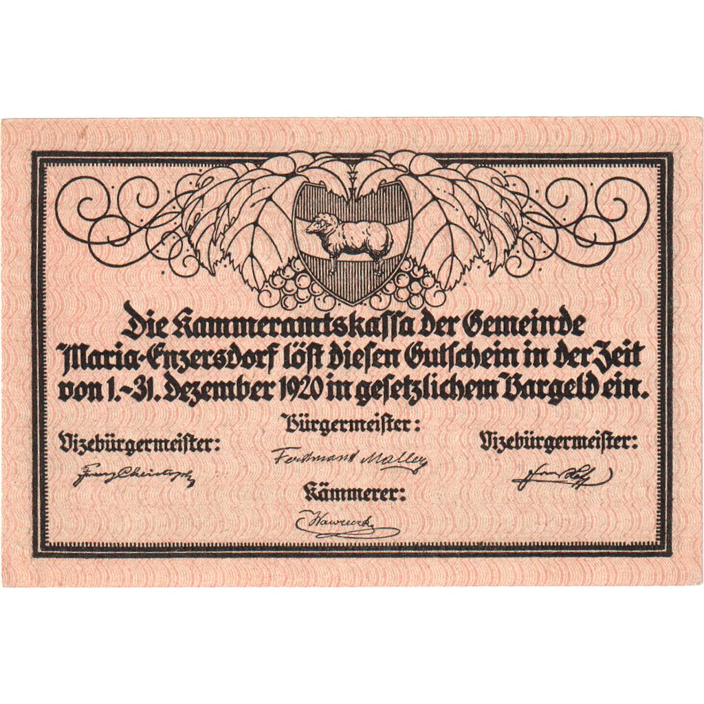 Austria, Maria-Lazendorf, 50 Heller, 1920-06-30, UNC(63)