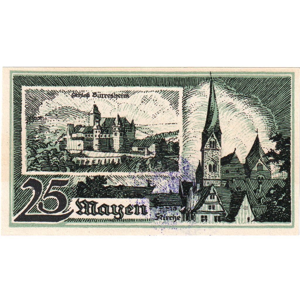 Allemagne, Mayen Stadt, 25 Pfennig, 1921-03-31, SUP+