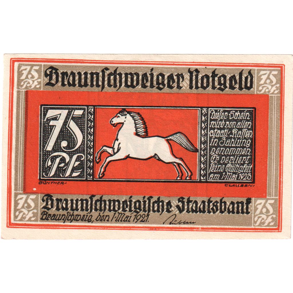 Alemania, Marlow, 75 Pfennig, 1922-05-31, SC