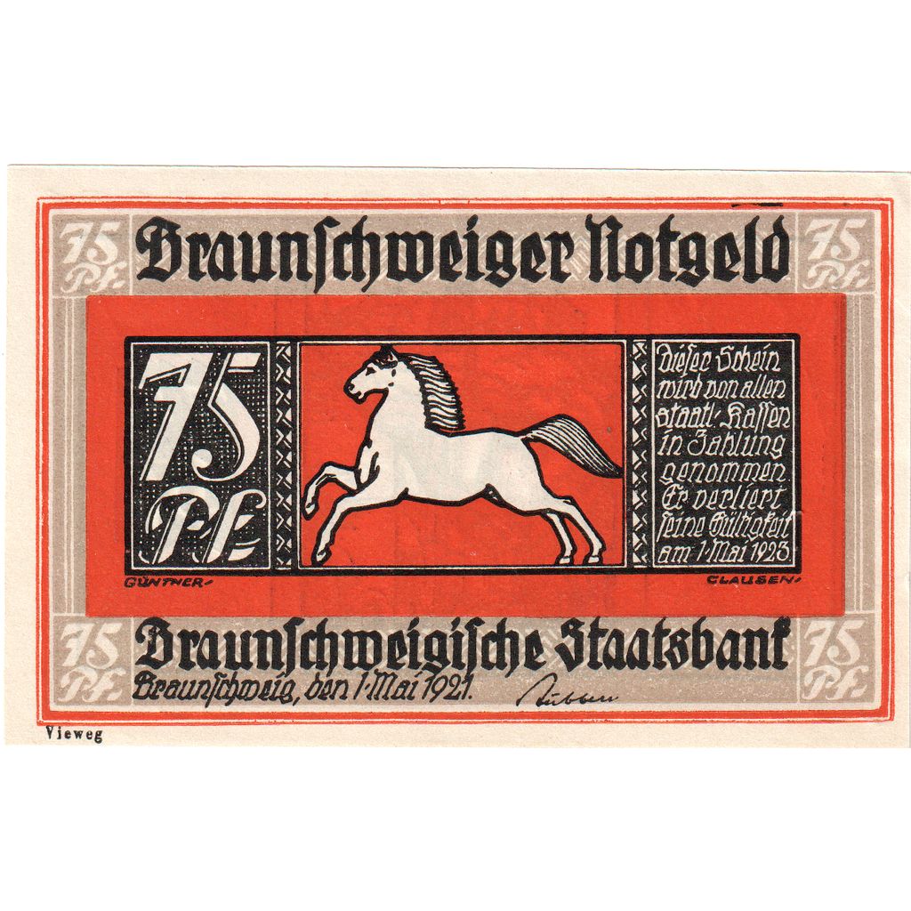 Alemania, Marlow, 75 Pfennig, 1922-05-31, SC