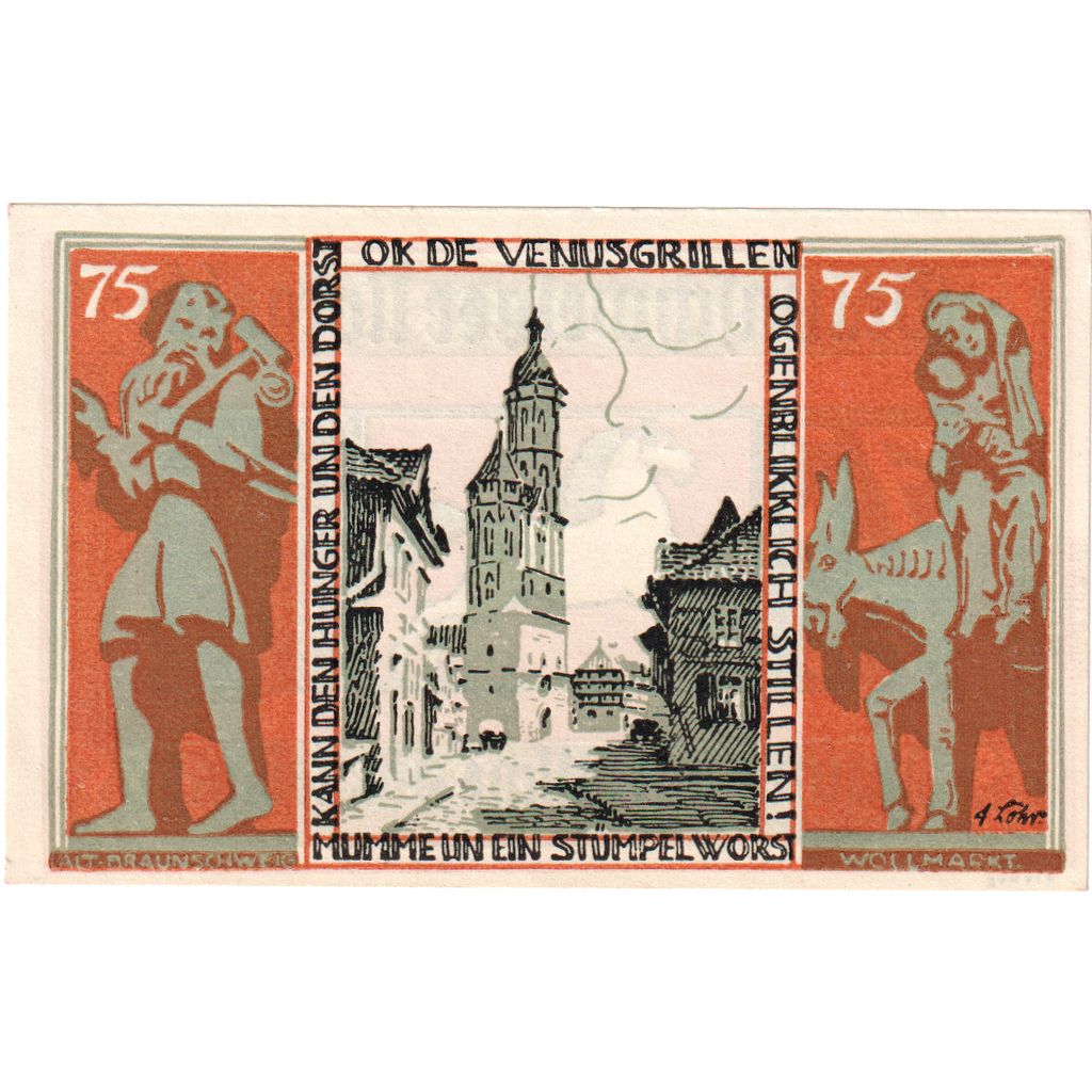 Alemania, Braunschweig, 75 Pfennig, 1921-05-01, SC
