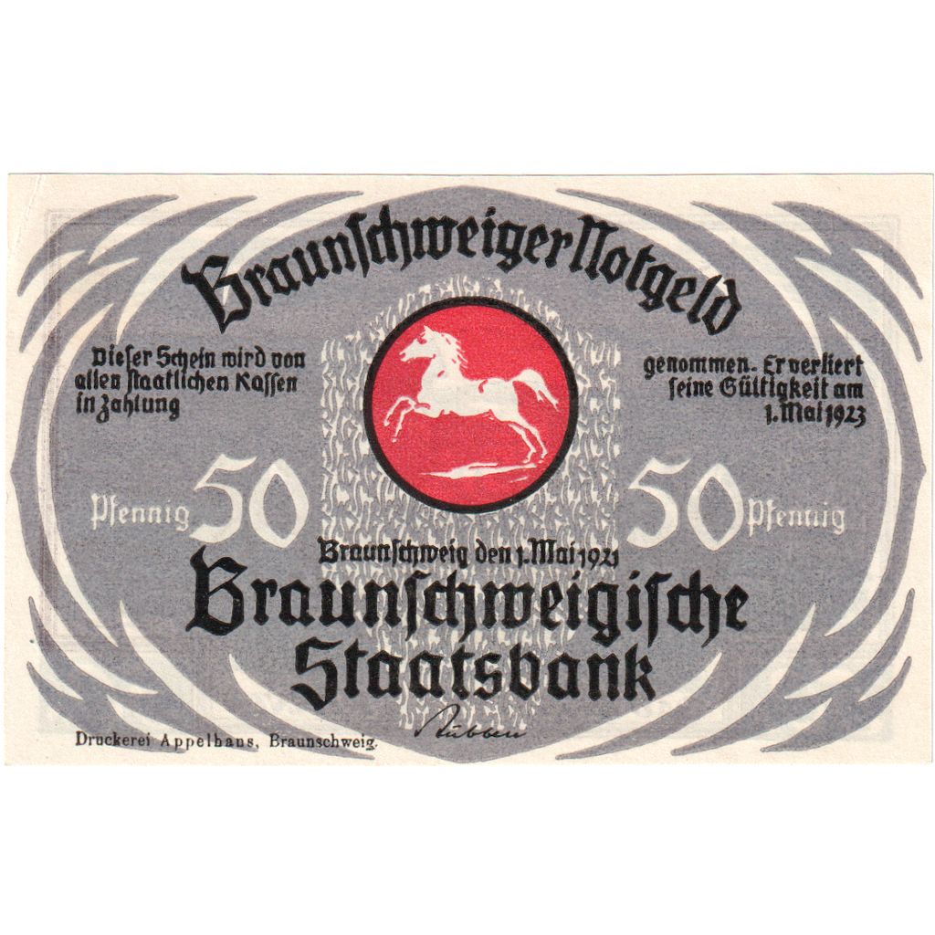 Alemania, Braunschweig, 50 Pfennig, 1921-05-01, EBC+
