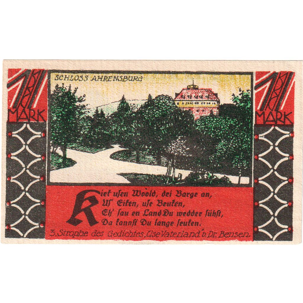 Deutschland, Buckeburg, 1 Mark, 1921-10-01, UNZ-