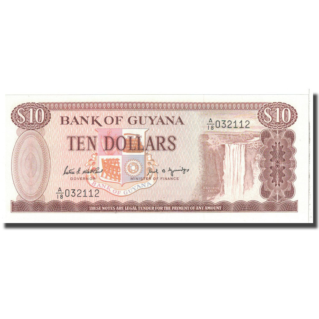 Banknote, Guyana, 10 Dollars, 1989, KM:23d, UNC(65-70)