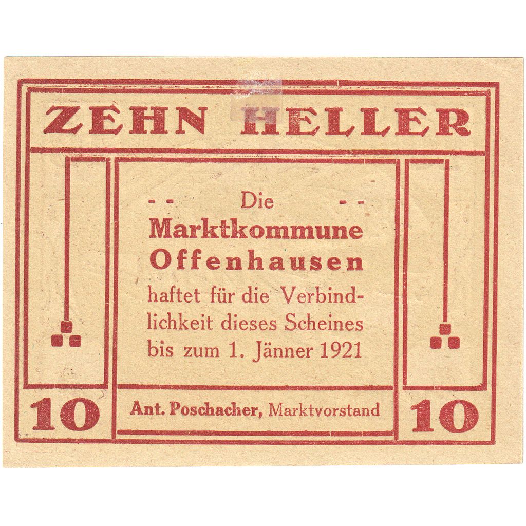 Autriche, Offenhausen, 10 Heller, 1921-01-01, SPL