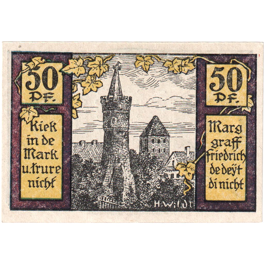 Allemagne, Pasewalk Stadt, 50 Pfennig, 1921-10-01, SUP+
