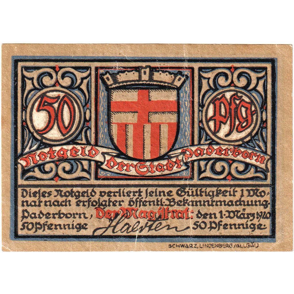 Alemania, Paderborn, 50 Pfennig, 1920-03-01, SC