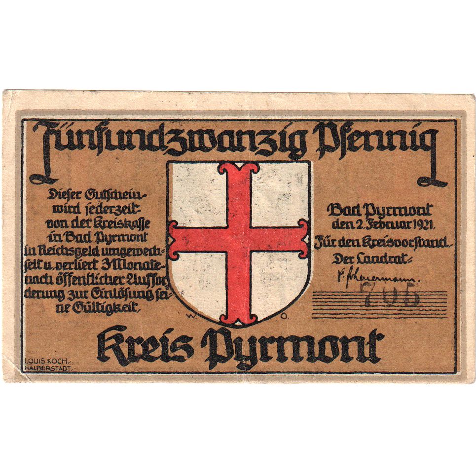 Alemania, Eppelborn Dirmingen Burgermeisterel, 25 Pfennig, 1921-02-15, EBC+