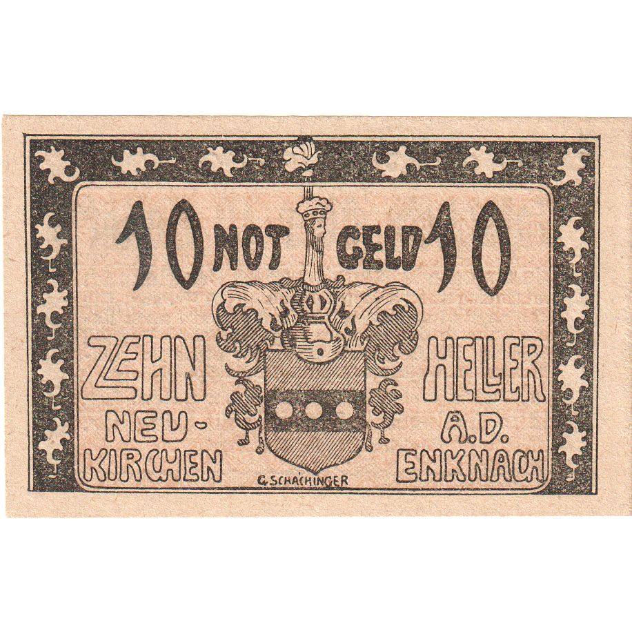 Austria, Neukirchen an der Enknach O.Ö. Gemeinde, 10 Heller, EBC+