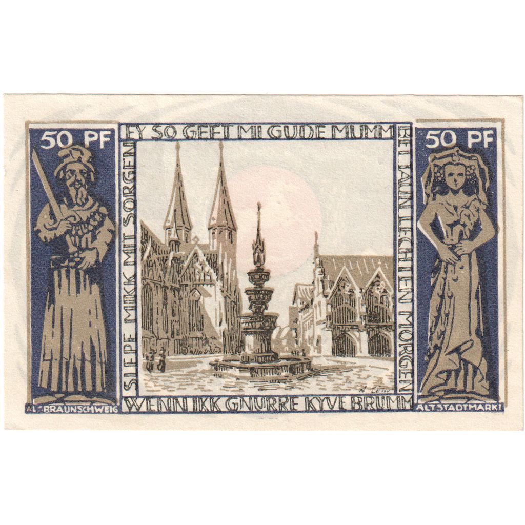 Alemania, Braunschweig Braunschweigische Staatsbank, 50 Pfennig, 1923-05-01