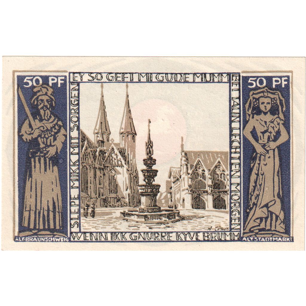 Alemania, Braunschweig Braunschweigische Staatsbank, 50 Pfennig, 1923-05-01