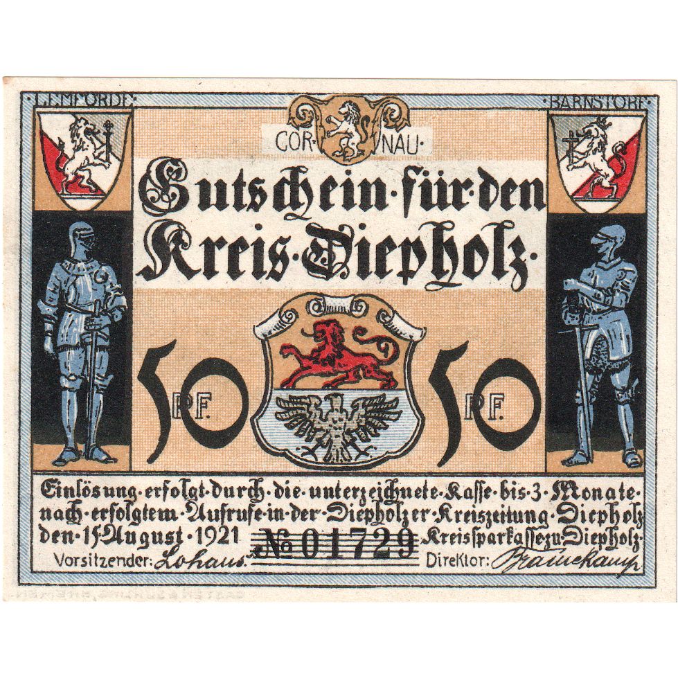 Deutschland, Diepholz, 50 Pfennig, 1921-08-15, 19900, VZ+