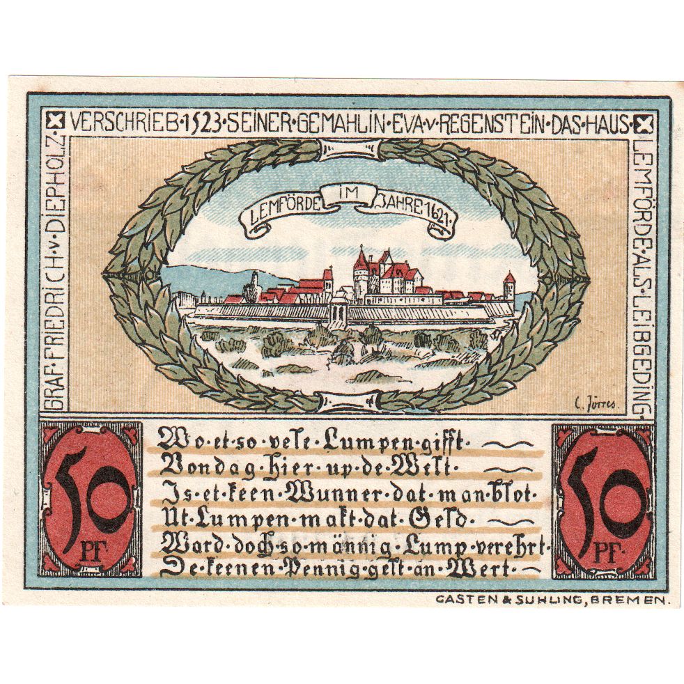 Deutschland, Diepholz, 50 Pfennig, 1921-08-15, 19900, VZ+