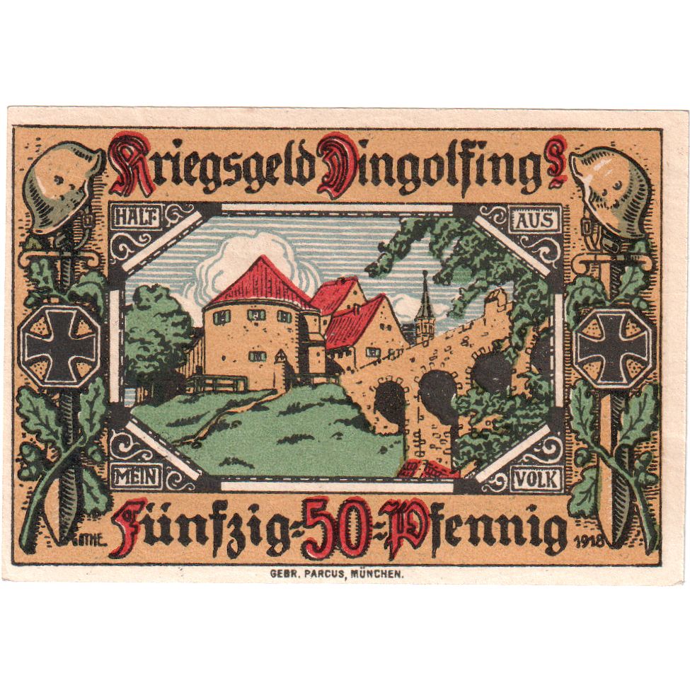 Alemania, Dingolfing Stadt, 50 Pfennig, EBC+